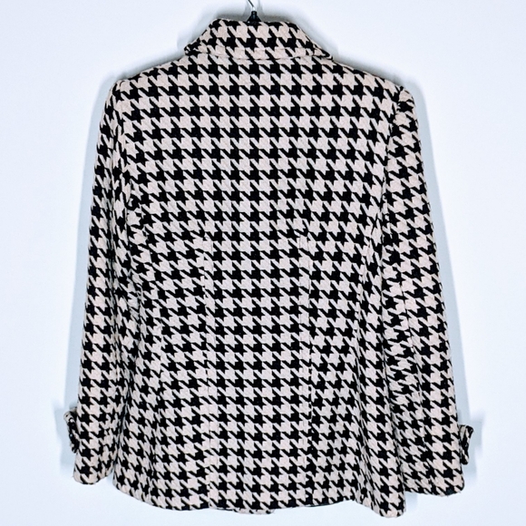 Anne Klein Houndstooth Brown and Cream Jacket Sz M - Picture 2 of 8